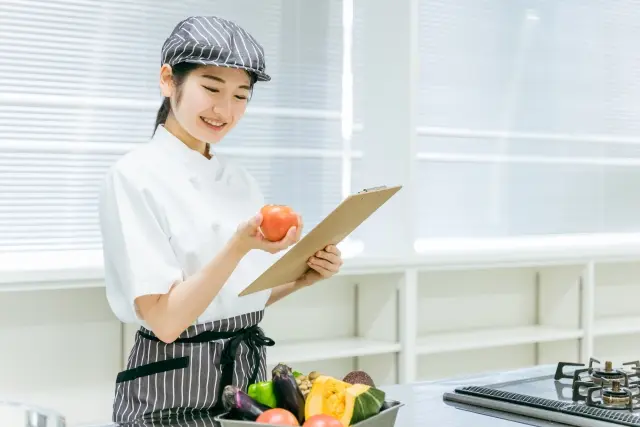 野菜と女性
